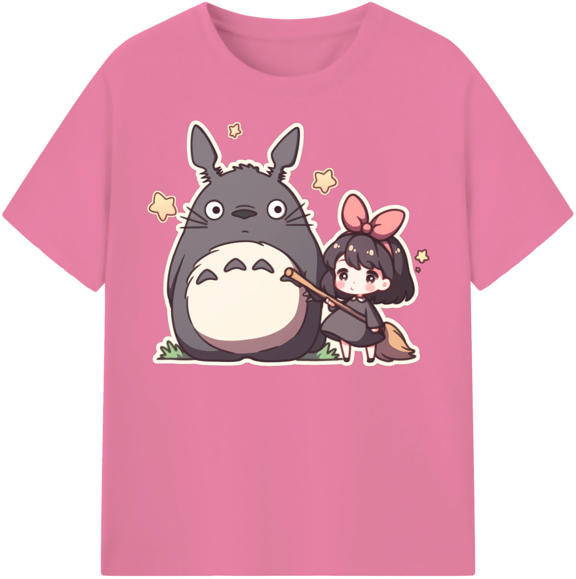 （画像用） となりのトトロ 草壁メイ 草壁サツキ My Neighbor Totoro Satsuki Kusakabe Mei Kusakabe 綿100％半袖Tシャツ（フロントプリント）